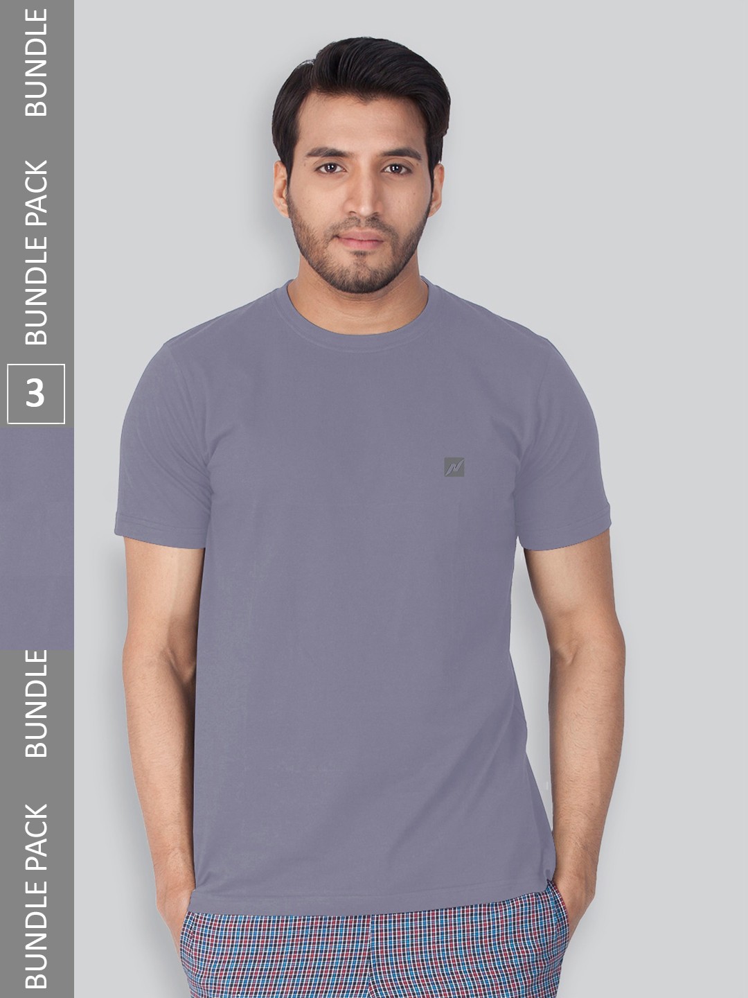 

LUX NITRO Pack Of 3 Round Neck T-shirts, Grey