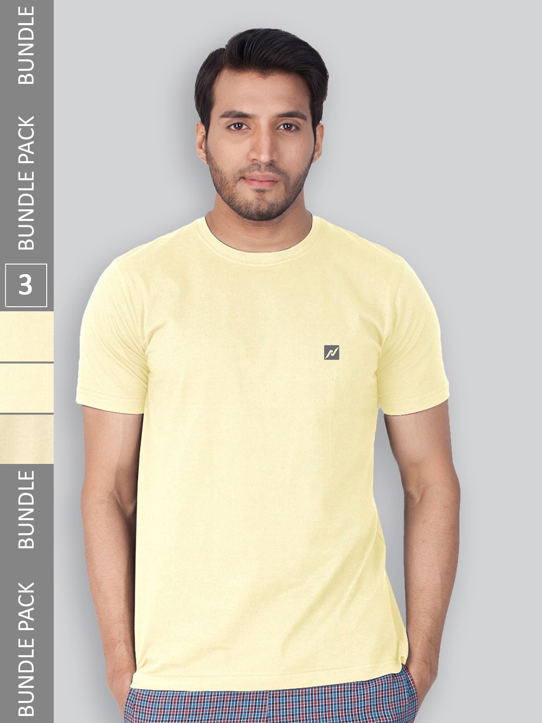 

LUX NITRO Pack Of 3 Round Neck T-shirts, Yellow