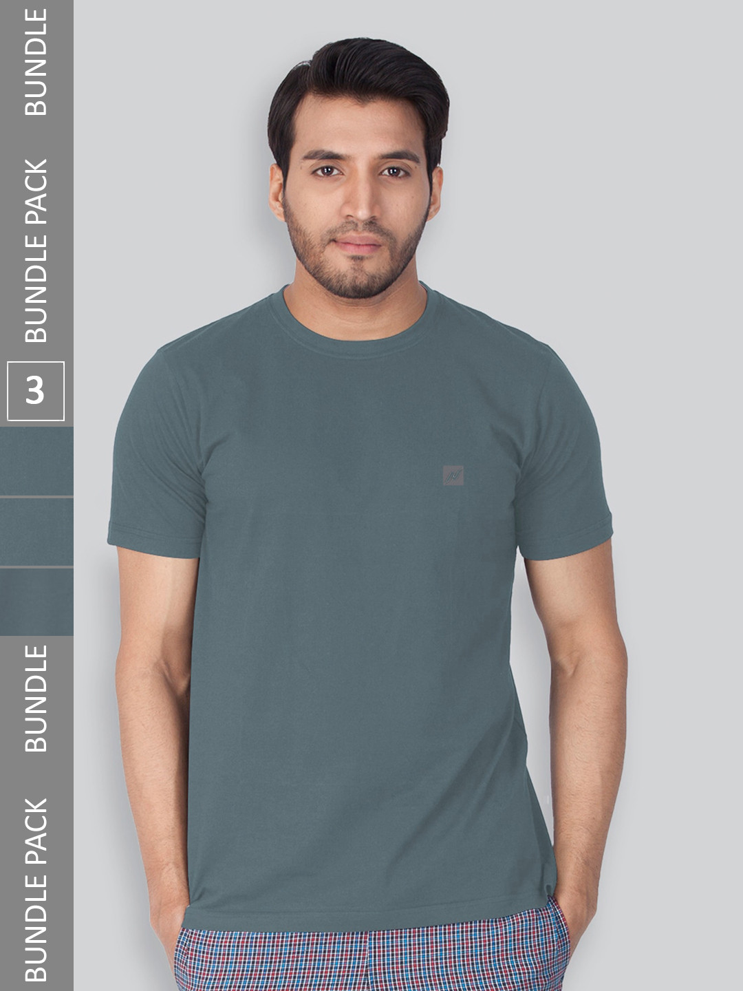 

LUX NITRO Pack Of 3 Round Neck T-shirts, Grey