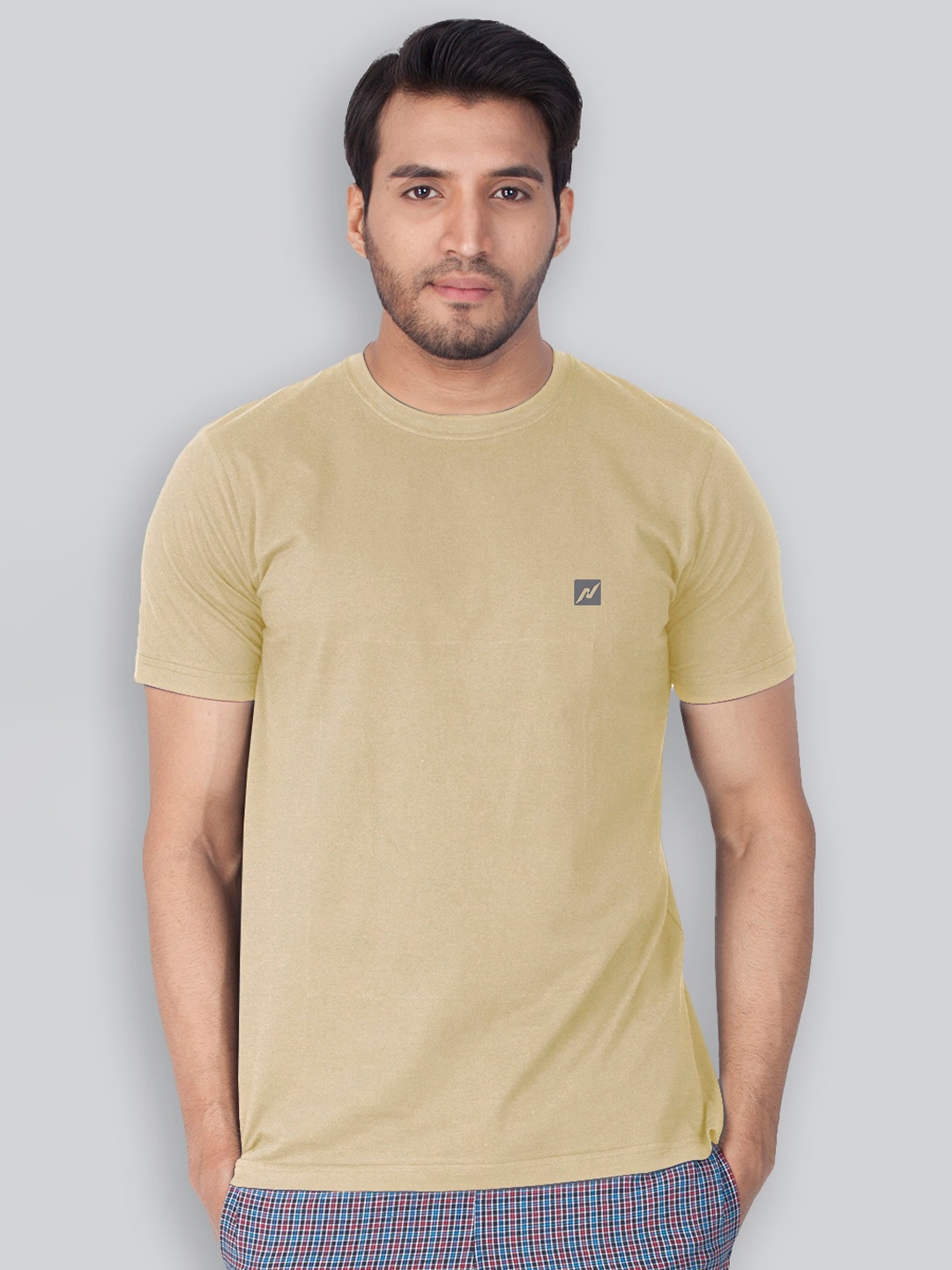 

LUX NITRO Round Neck Anti Odour Lounge T-shirts, Beige