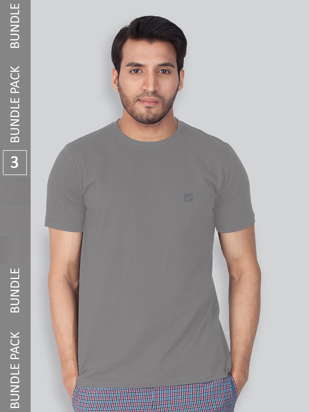 

LUX NITRO Pack Of 3 Round Neck Lounge T-shirts, Grey