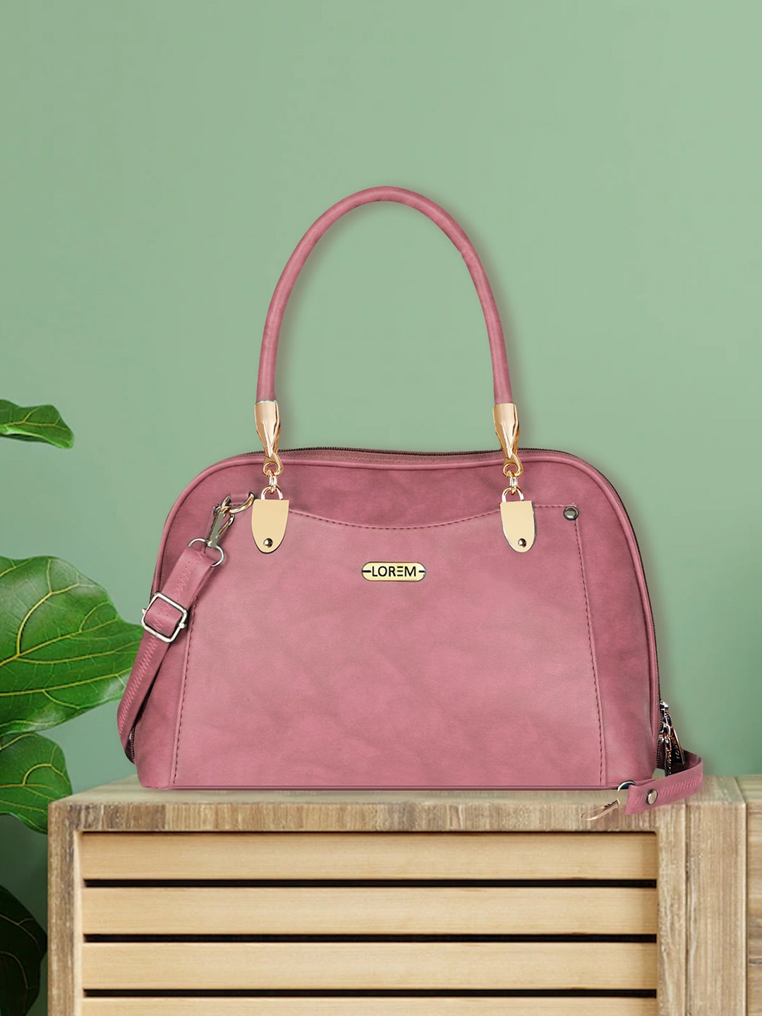 

LOREM Structured Handheld Bag, Pink