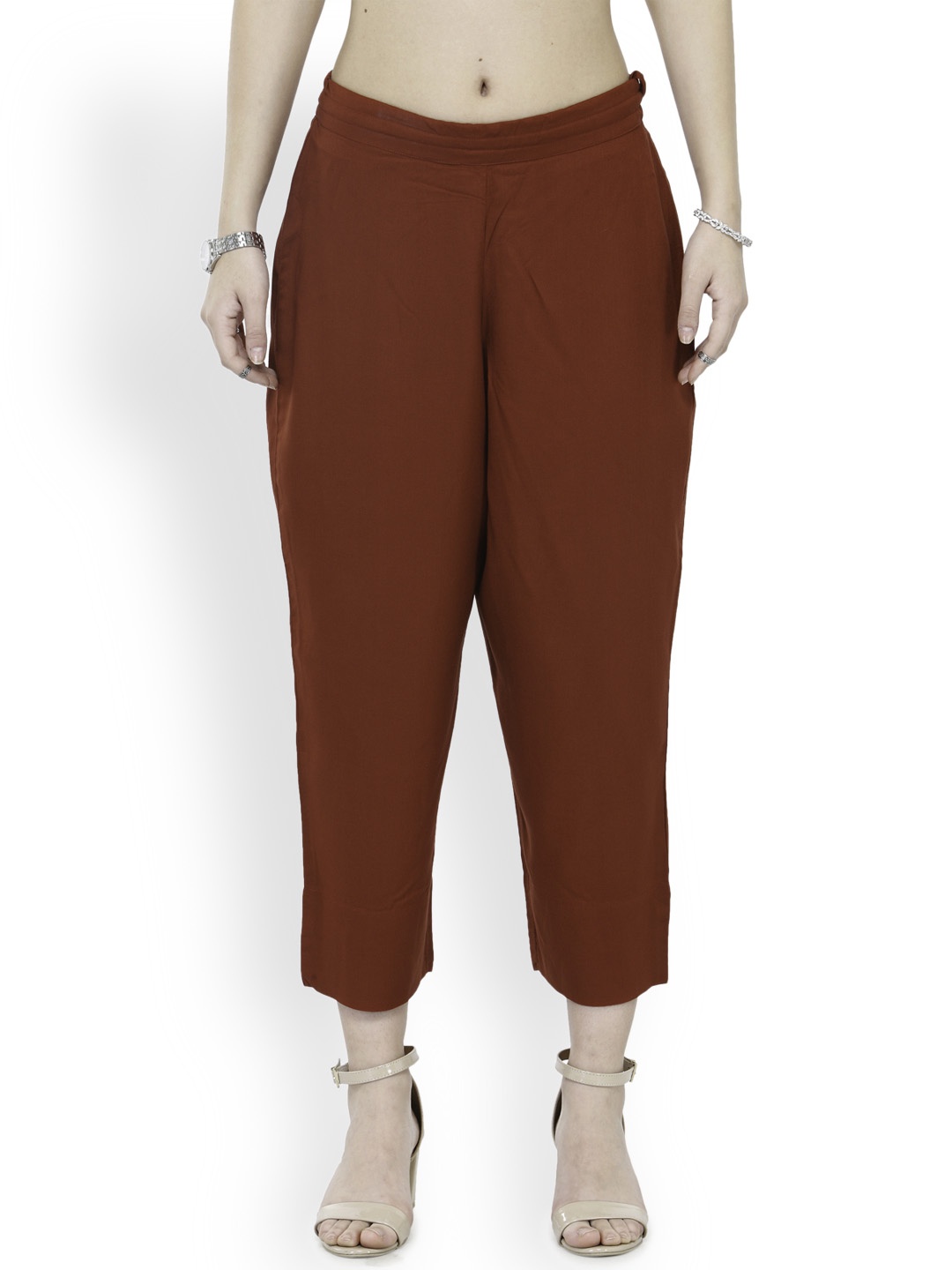 

Varanga Women Rust Straight Solid Palazzos