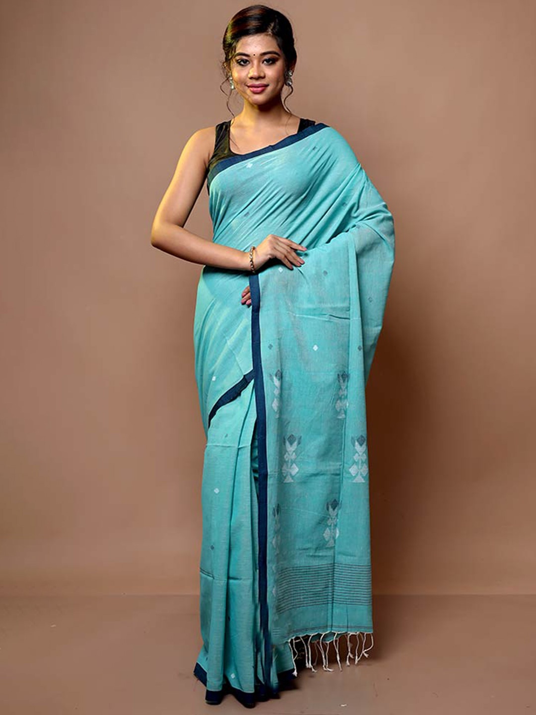 

AllSilks Ethnic Motif Woven Design Saree, Blue