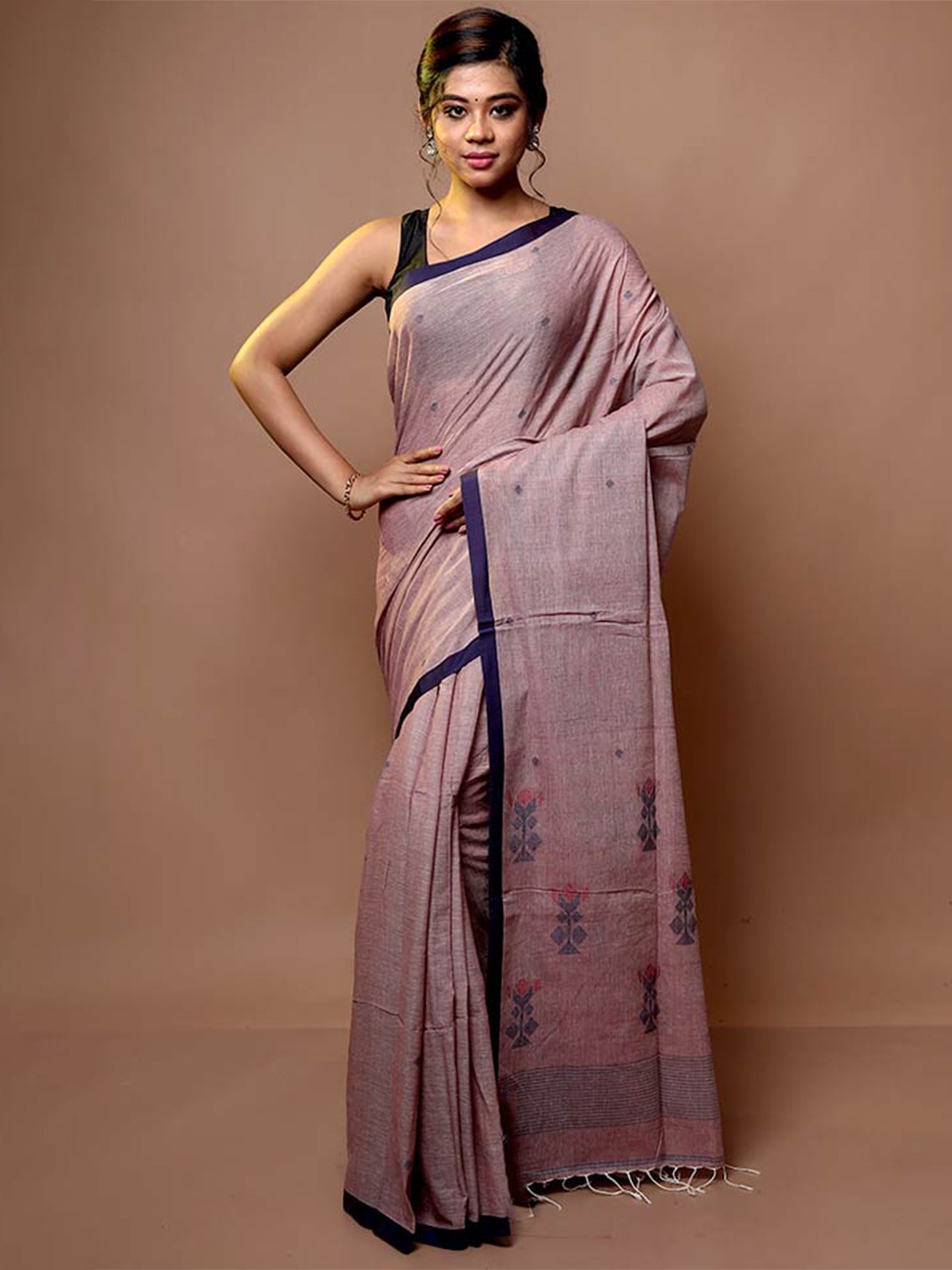 

AllSilks Ethnic Motif Woven Design Saree, Mauve