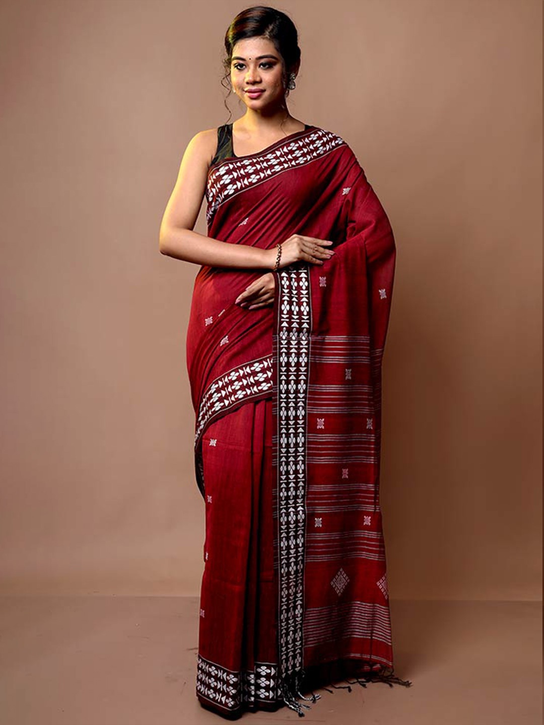 

AllSilks Ethnic Motif Woven Design Saree, Maroon