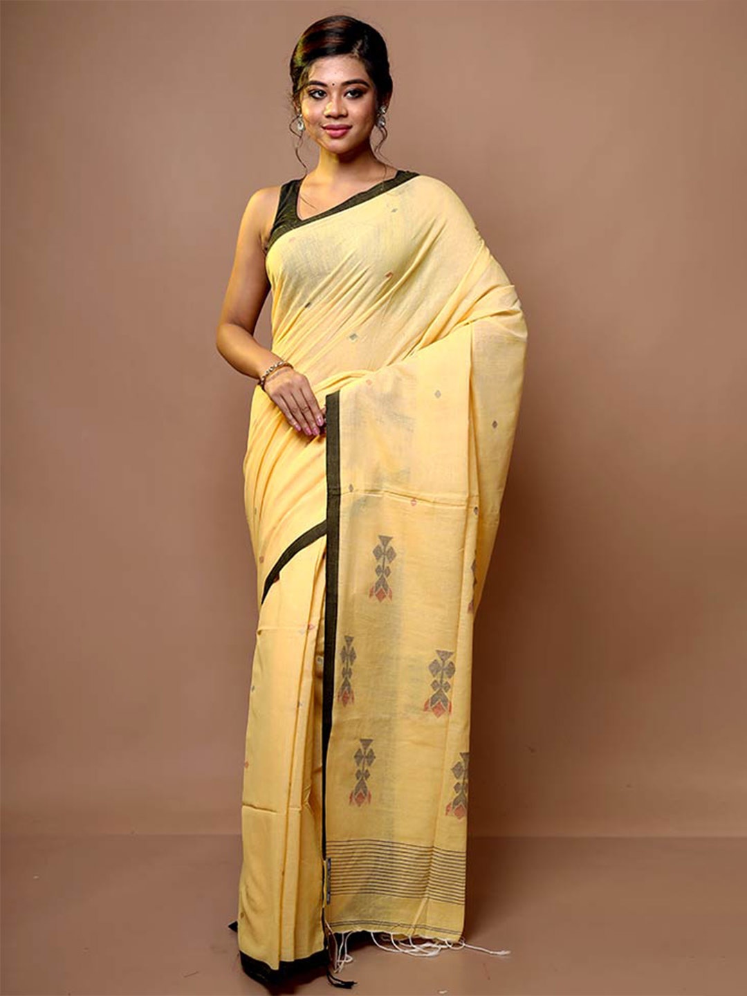 

AllSilks Ethnic Motif Woven Design Begumpuri Saree, Yellow