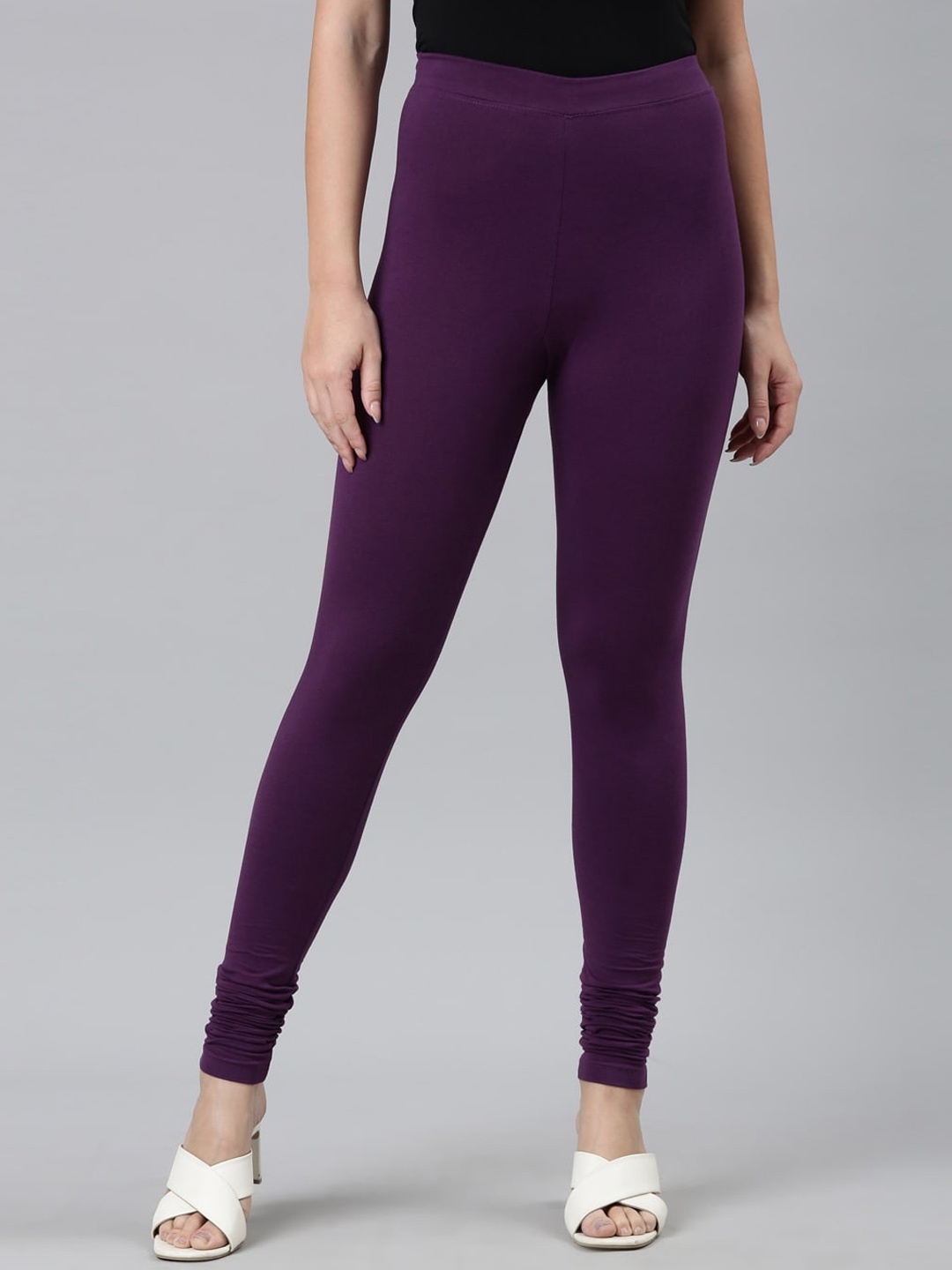 

Kryptic Women Cotton Churidar-Length Leggings, Purple