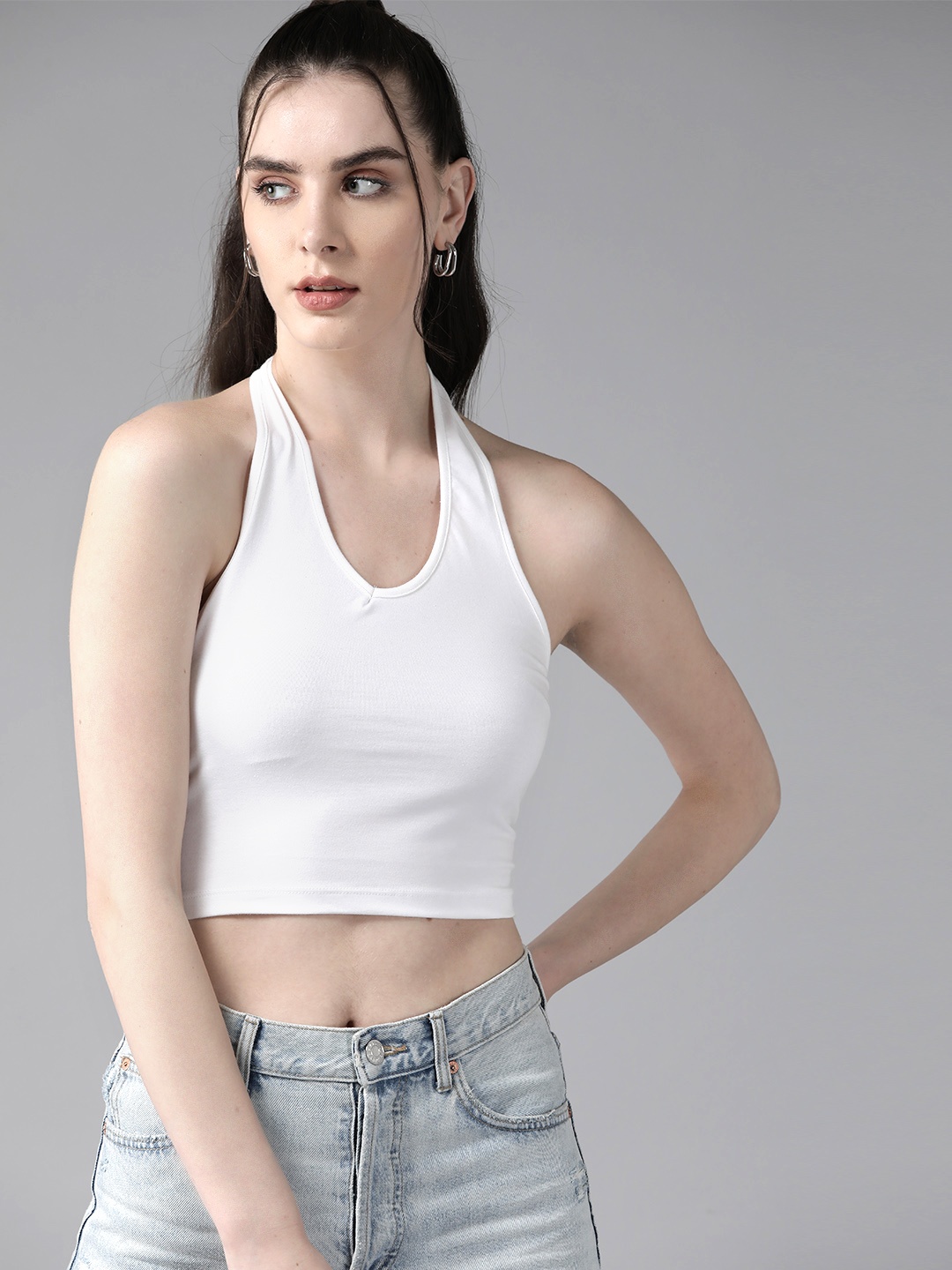 

Roadster Cotton Crop Top, White