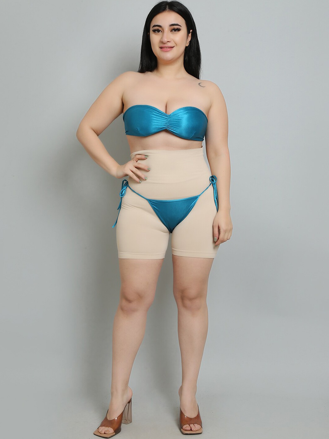 

Hill Islands Plus Size Strapless Lingerie Set Baby_Doll_ L_Blue_S