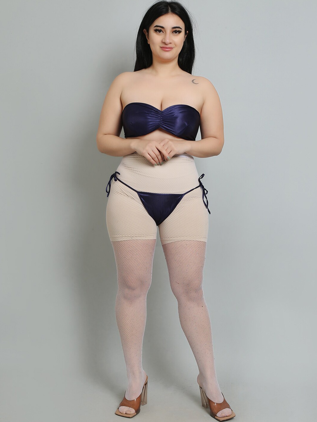 

Hill Plus Size Islands Strapless Lingerie Set Baby_Doll_ N_Blue_S, Navy blue