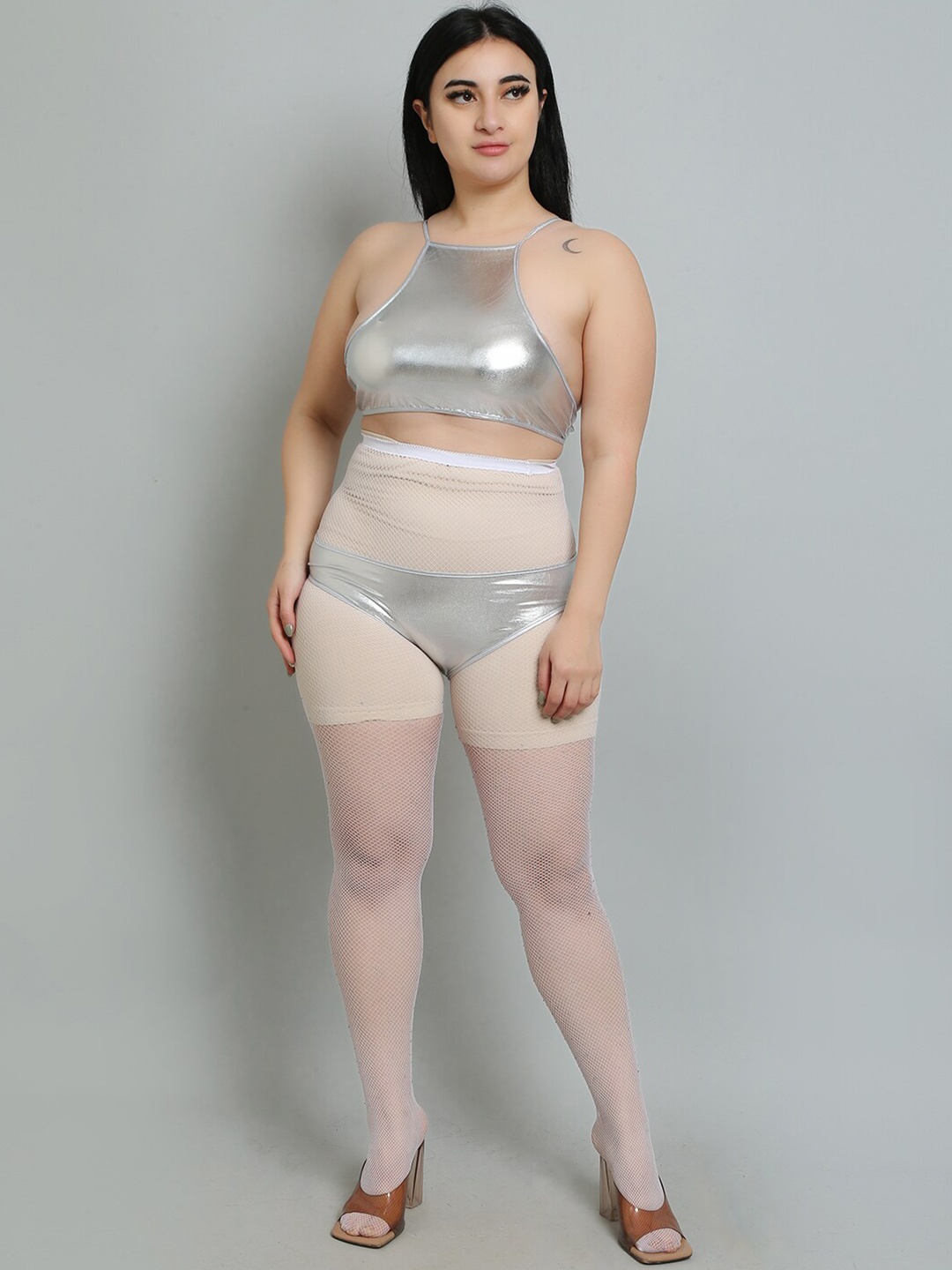 

Hill Islands Self Design Baby Doll, Silver
