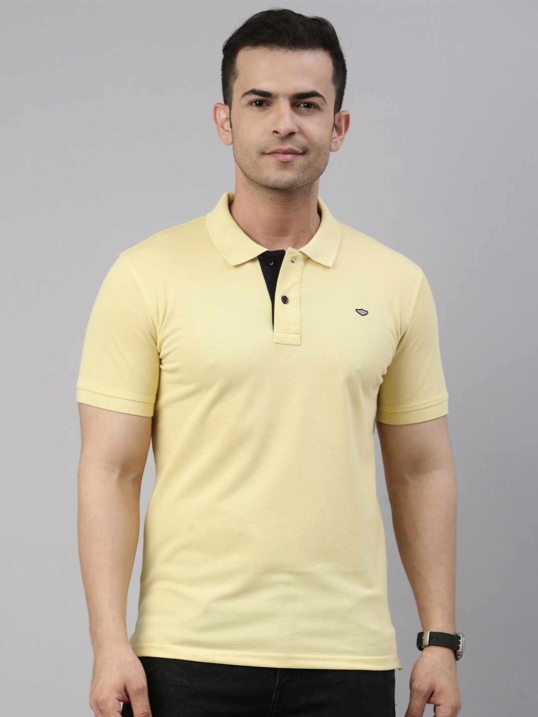 

Metronaut Polo Collar Pure Cotton T-shirt, Yellow