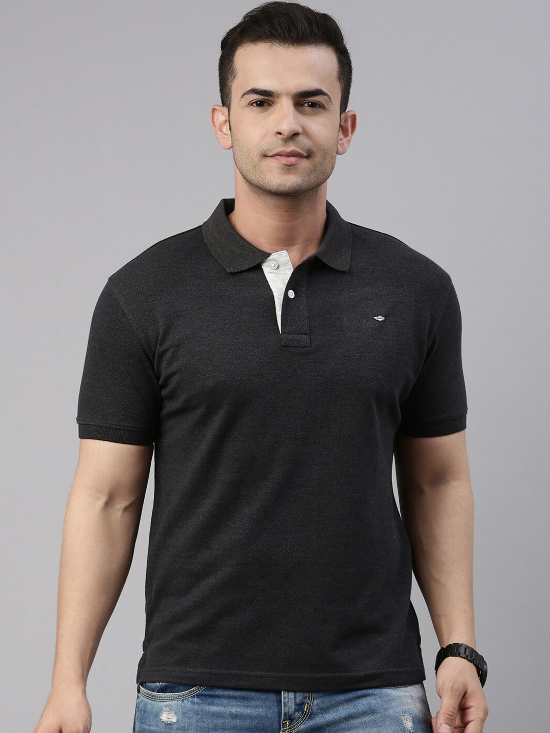 

Metronaut Polo Collar Pure Cotton T-shirt, Black