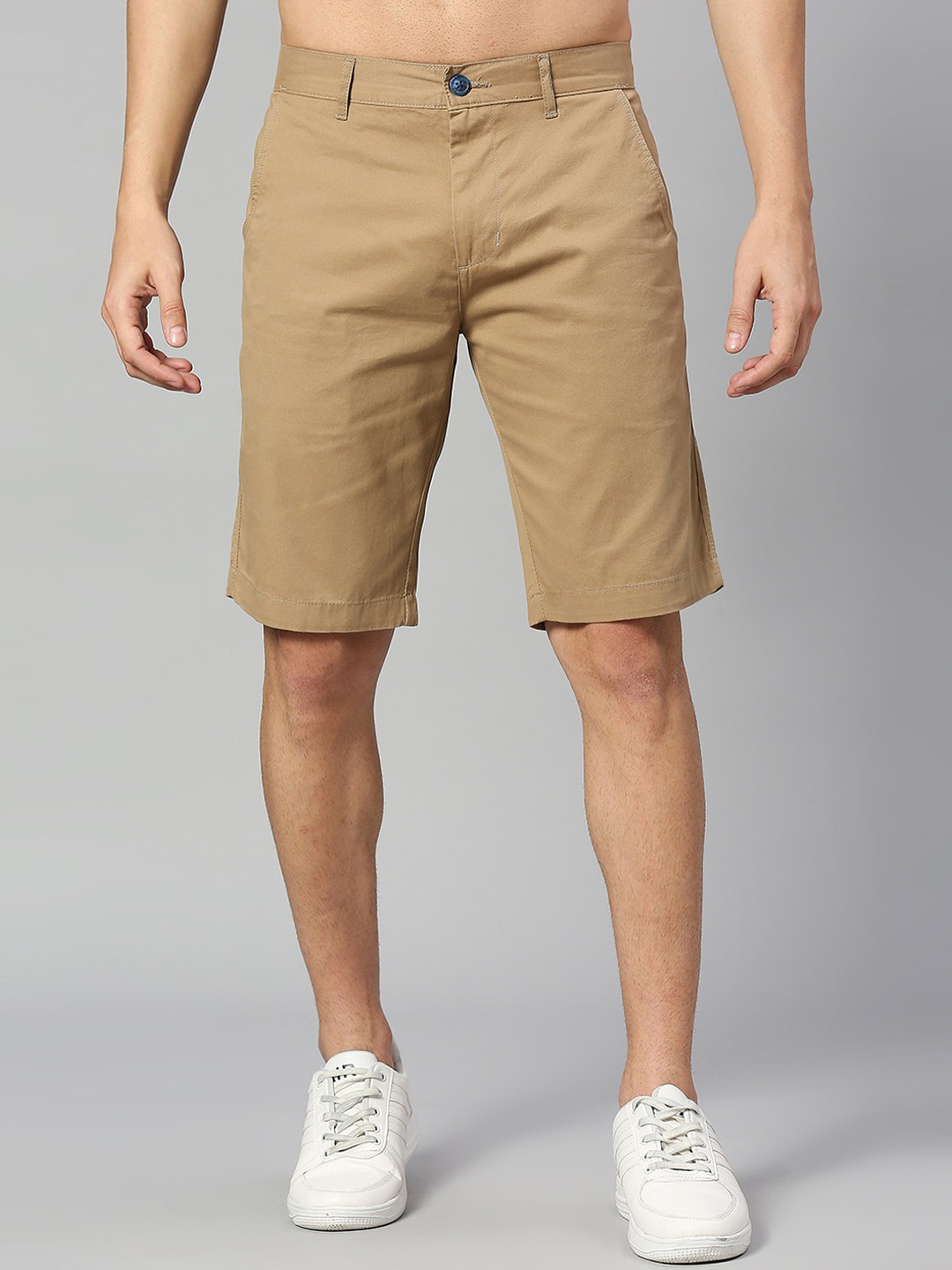 

Thomas Scott Men Mid-Rise Slim Fit Pure Cotton Shorts, Brown