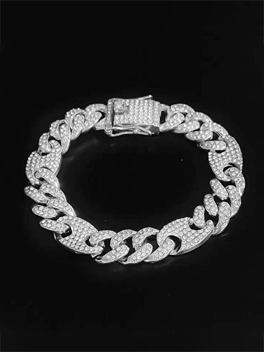 

VIEN Silver-Plated Cubic Zirconia Link Bracelet