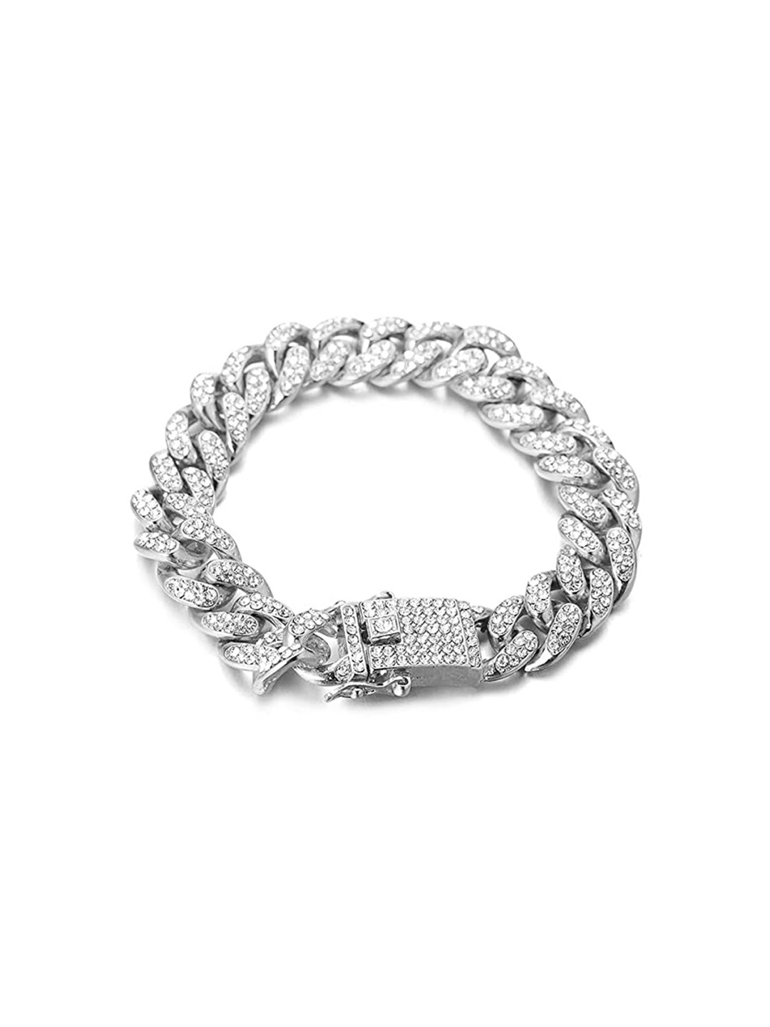 

VIEN Silver-Plated Cubic Zirconia Link Bracelet