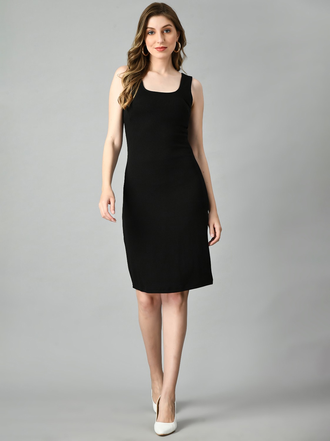 

IUGA Round Neck Sheath Dress, Black