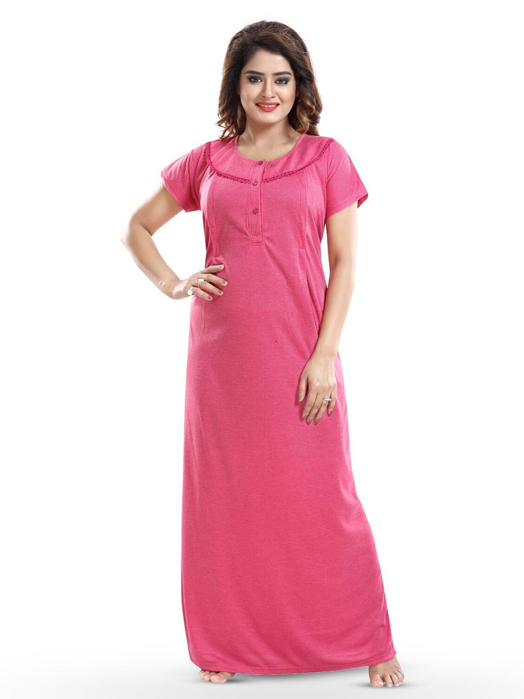 

Fabme Striped Maternity Maxi Nightdress, Pink