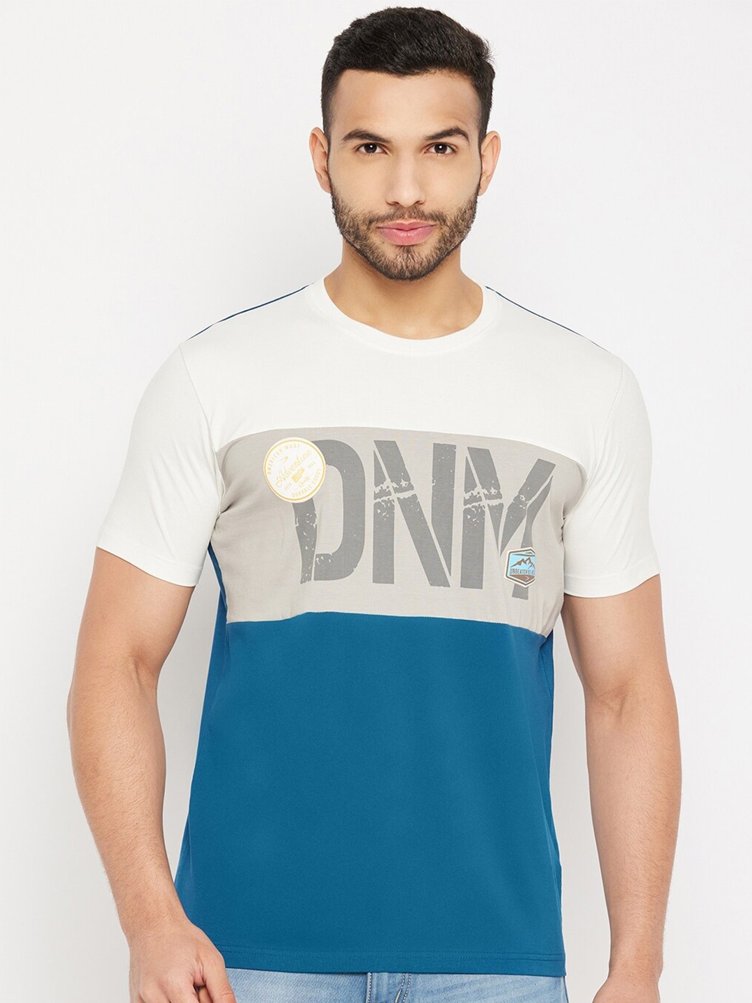 Duke Typography Printed Cotton Slim Fit T-shirt, Blue