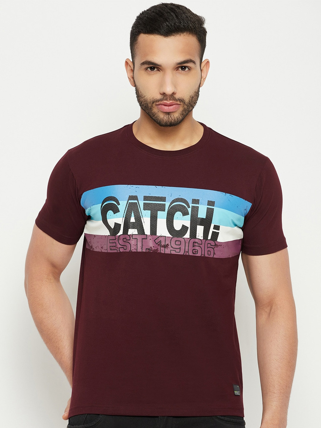 

Duke Typography Printed Cotton Slim Fit T-shirt, Maroon