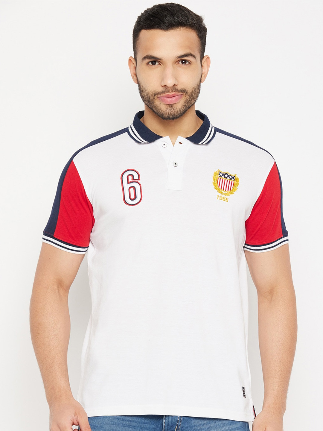 

Duke Polo Collar Cotton Slim Fit T-shirt, White
