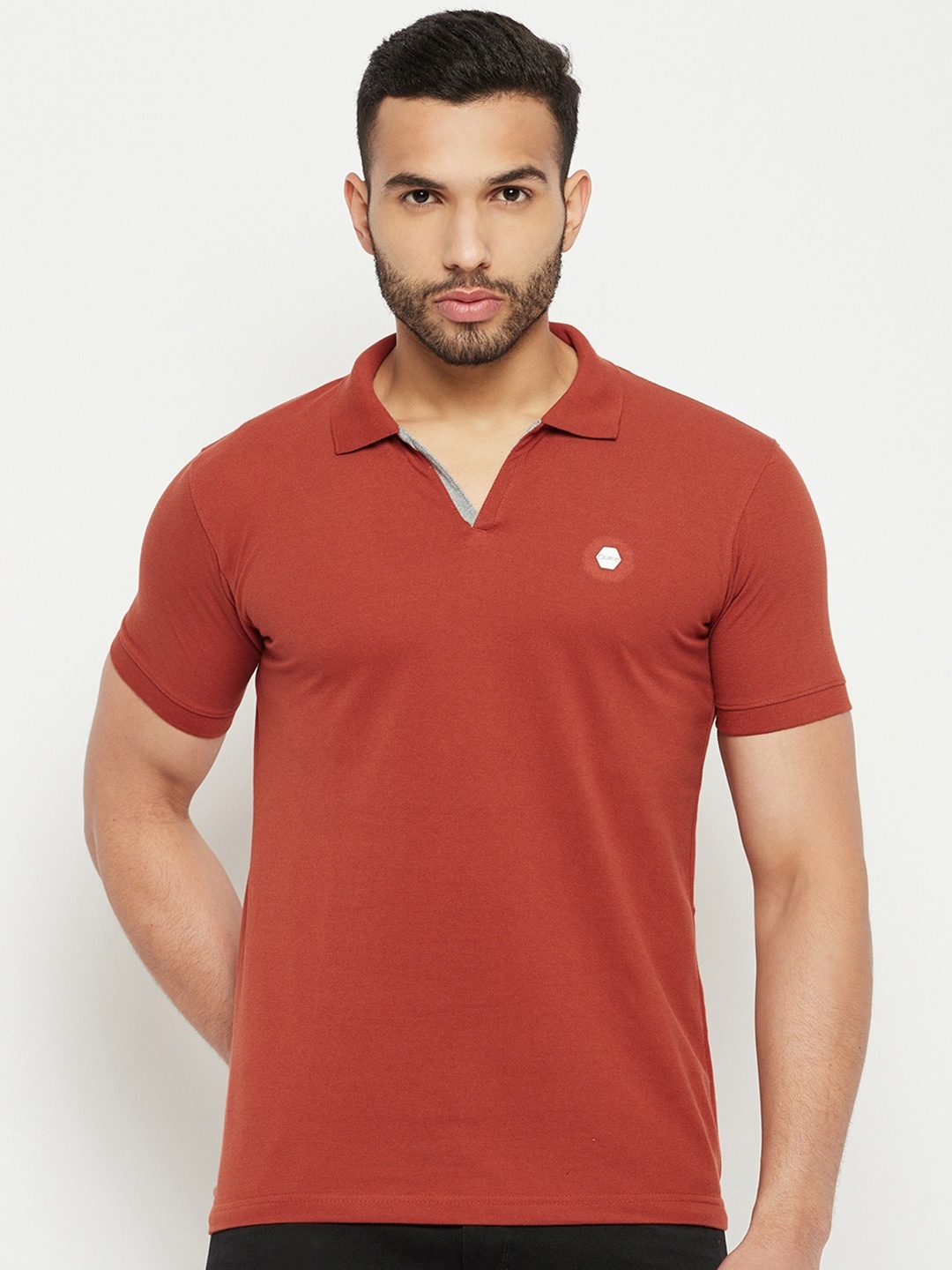 

Duke Polo Collar Cotton Slim Fit T-shirt, Rust
