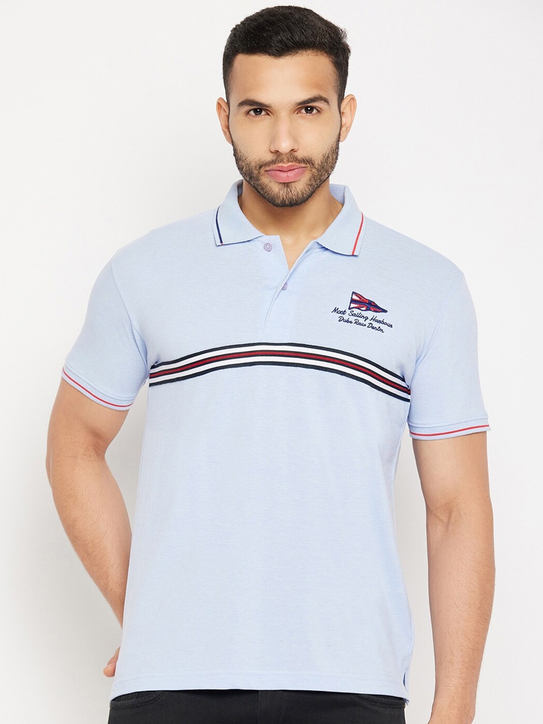 

Duke Polo Collar Cotton Slim Fit T-shirt, Blue