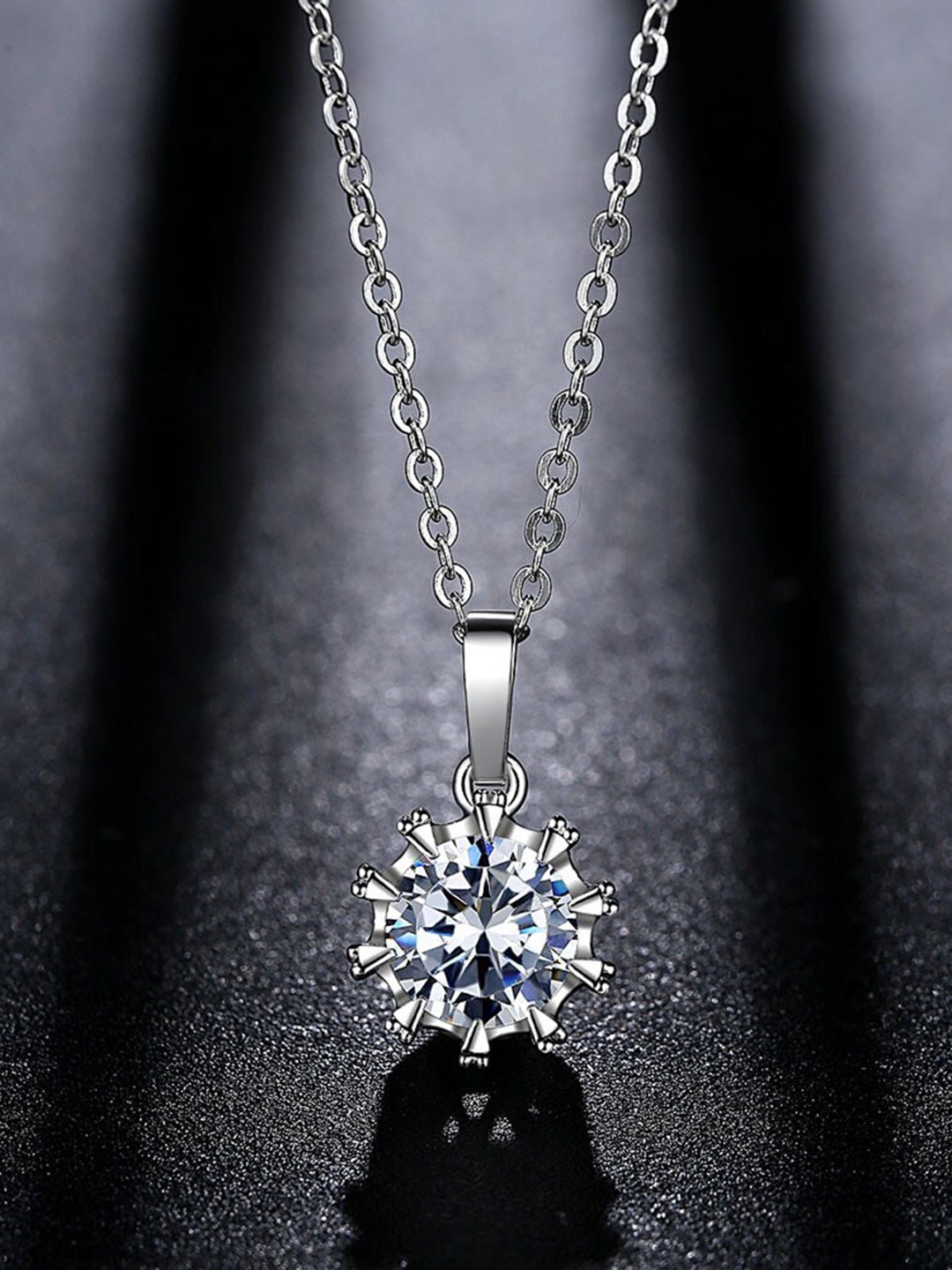 

MYKI Sterling Silver Cubic Zirconia-Studded Pendant