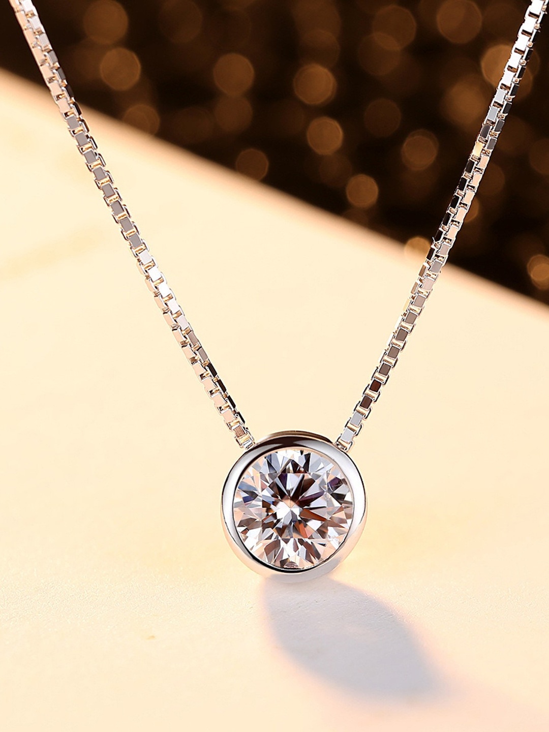 

MYKI Silver-Plated Cubic Zirconia-Studded Pendant