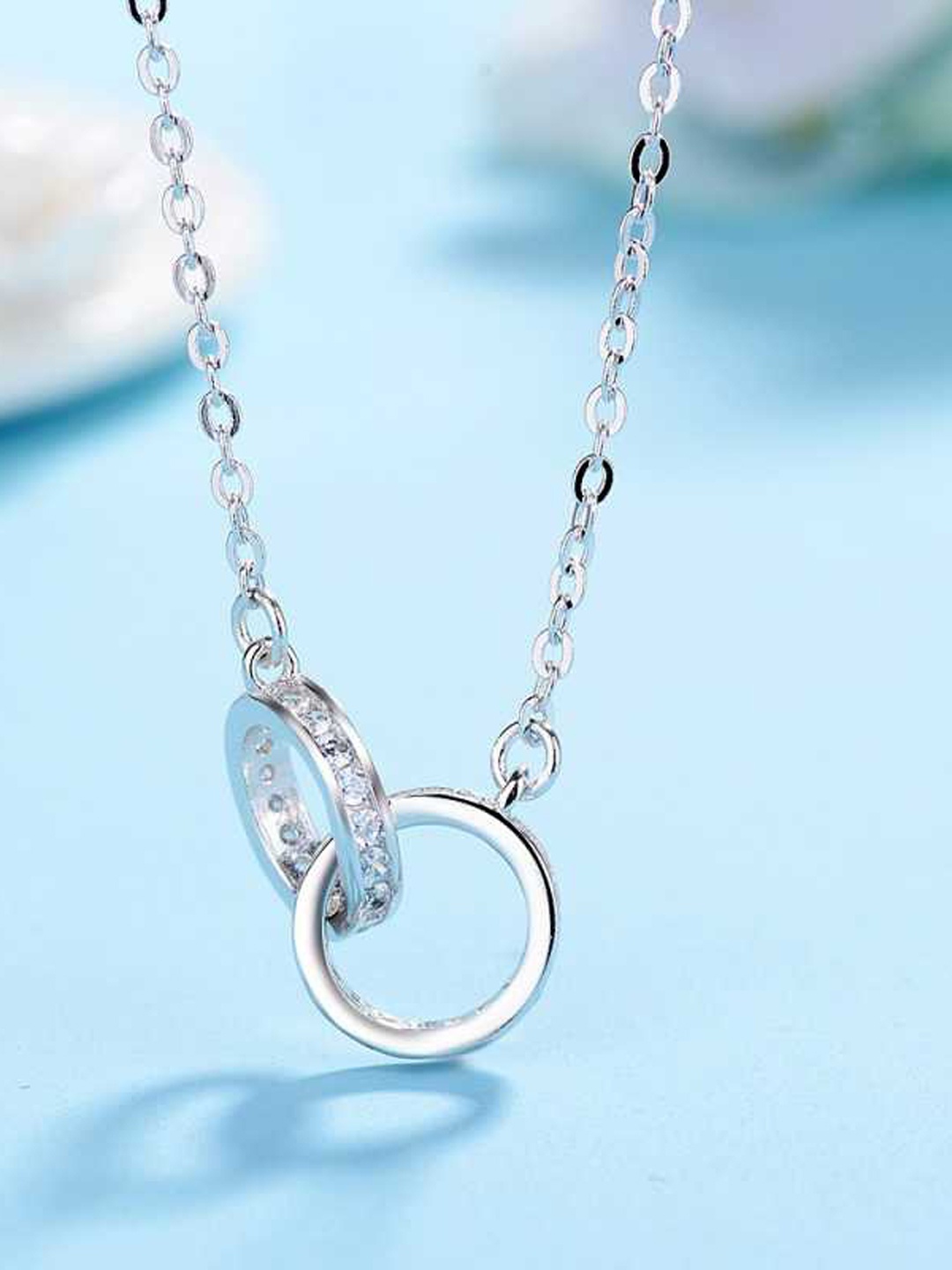 

MYKI Silver-Plated Cubic Zirconia-Studded Pendant