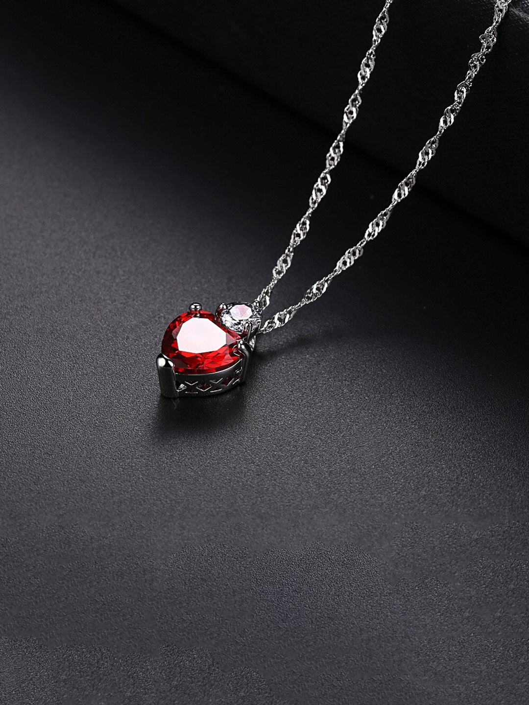 

MYKI Silver-Plated Heart Cubic Zircon Pendant