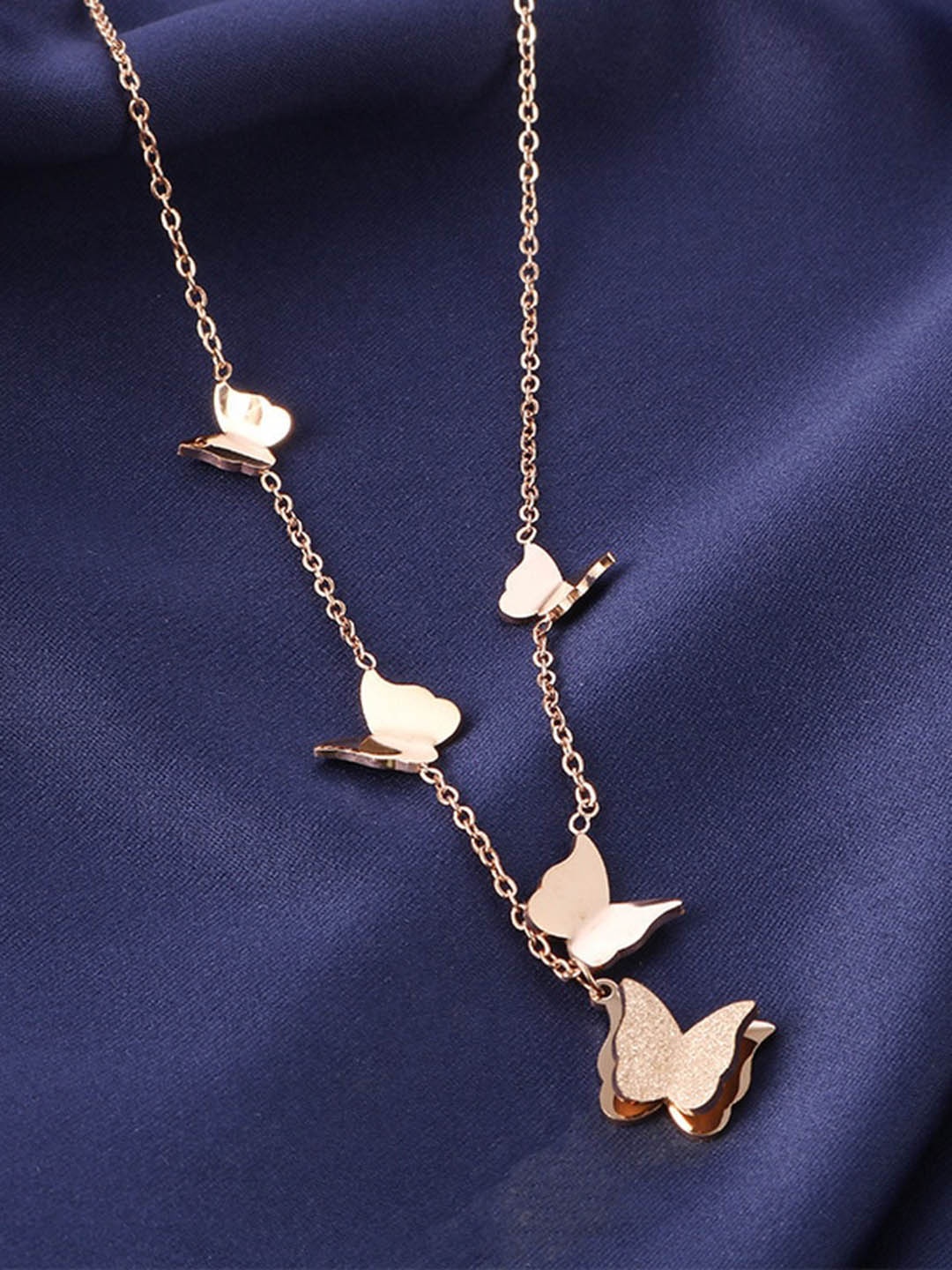 

MYKI Rose Rose Gold-Plated Butterfly Necklace