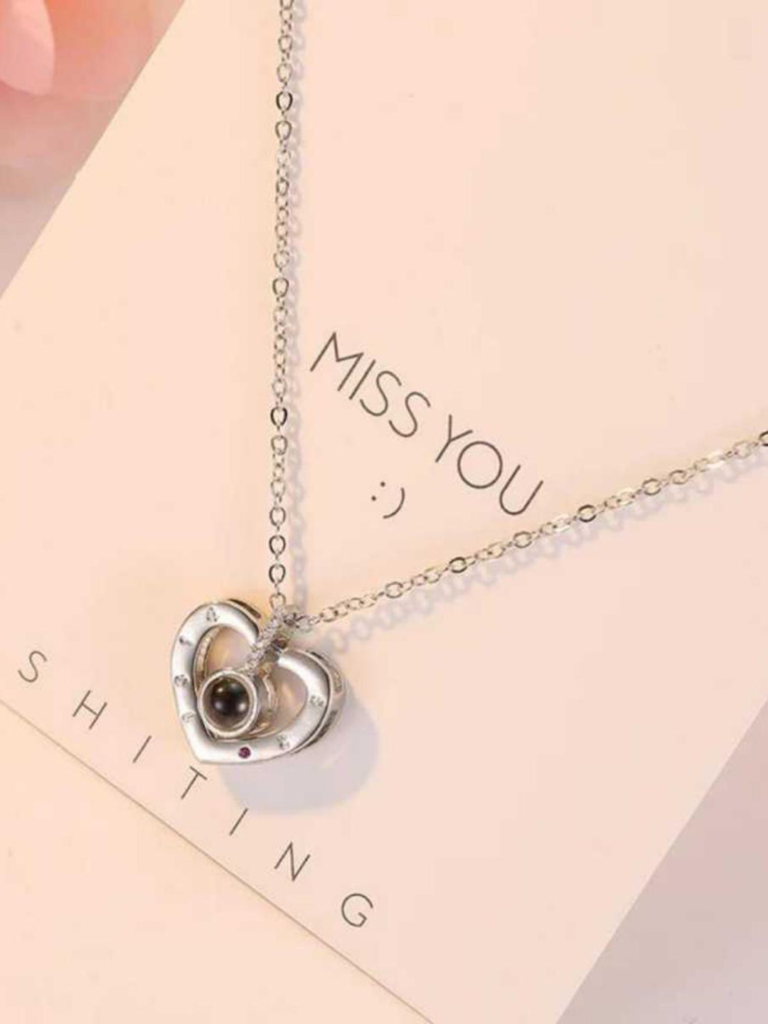

MYKI Women Silver-Plated Cubic Zirconia Heart Pendant With Chain