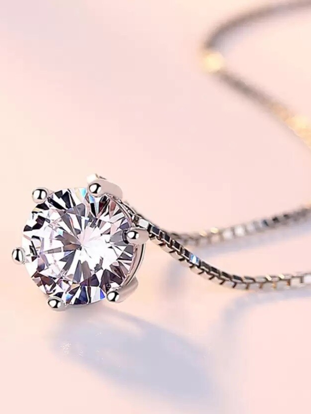 

MYKI Women Silver-Plated Cubic Zirconia Pendant With Chain