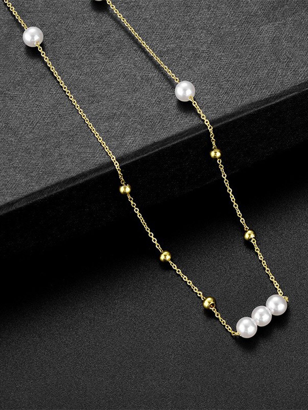 

MYKI Gold-Plated Artificial Beads Necklace