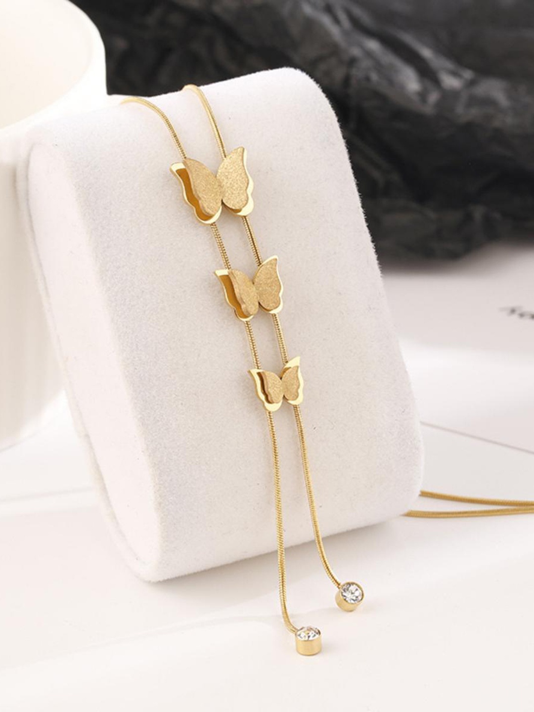 

MYKI Gold-Plated Butterfly Layered Necklace