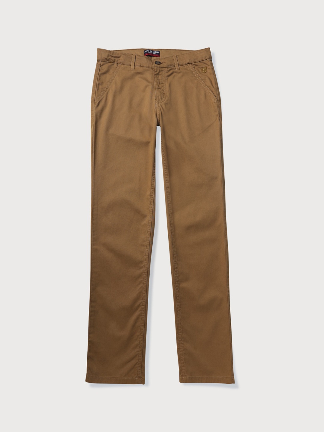 

Gini and Jony Boys Mid-Rise Cotton Trousers, Khaki