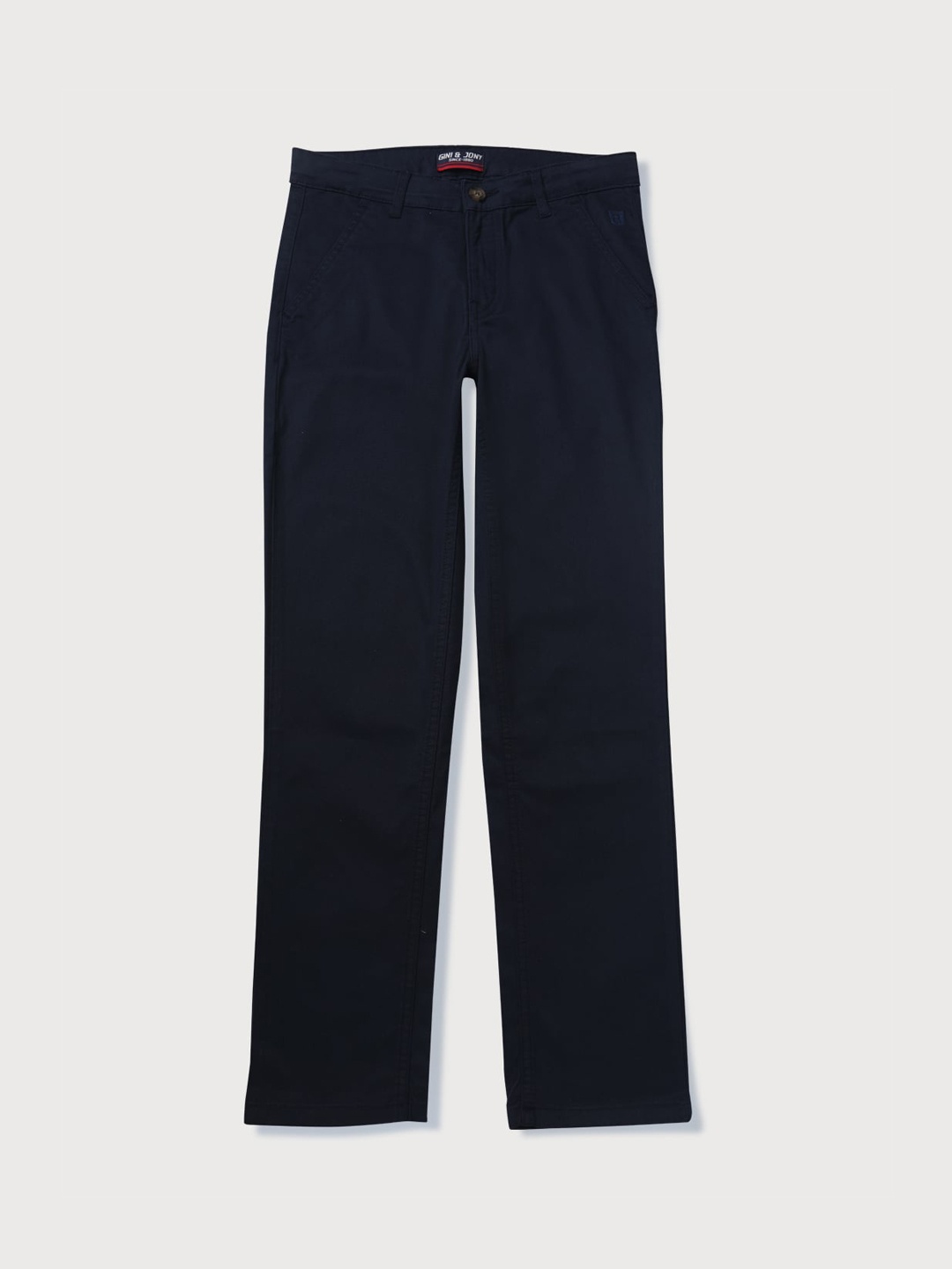 

Gini and Jony Boys Mid-Rise Cotton Trousers, Navy blue