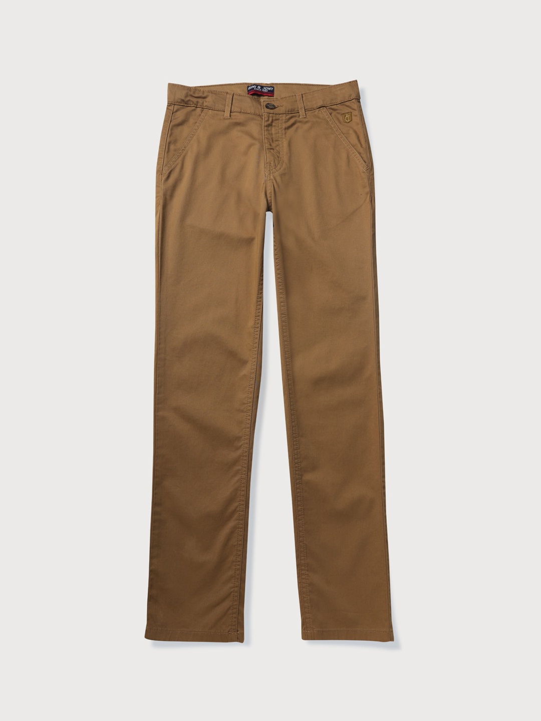 

Gini and Jony Boys Mid-Rise Cotton Trousers, Khaki