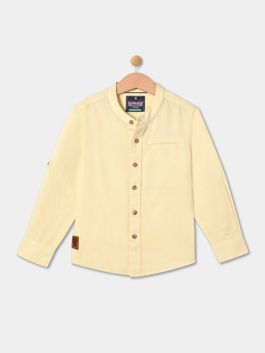 

R&B Boys Cotton Opaque Casual Shirt, Yellow