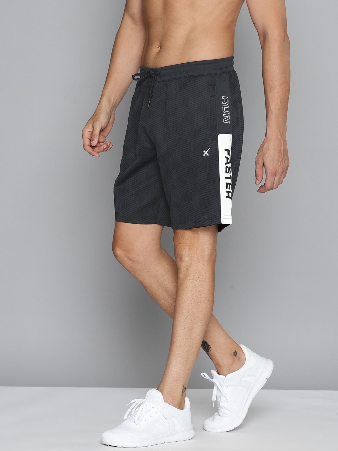 

HRX by Hrithik Roshan Men Typography Printed Rapid-Dry Running Sports Shorts, Charcoal