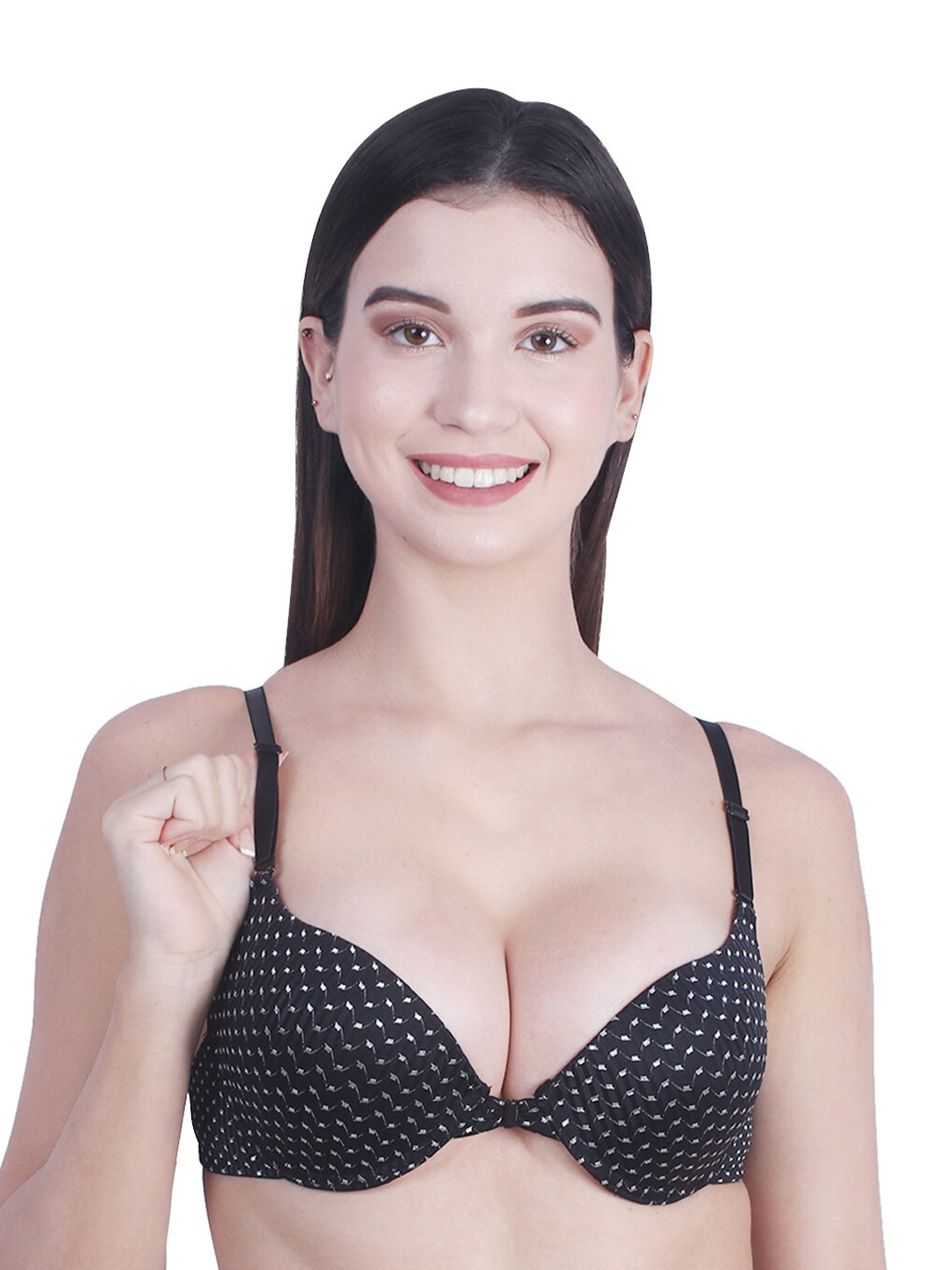 

BRACHY Heavily Padded All Day Comfort Medium Coverage Underwired Push-Up Bra, Black