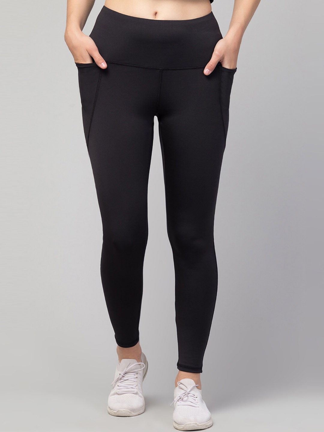 

Lebami Women High Waist Dry Fit Ankle Length Tights, Black