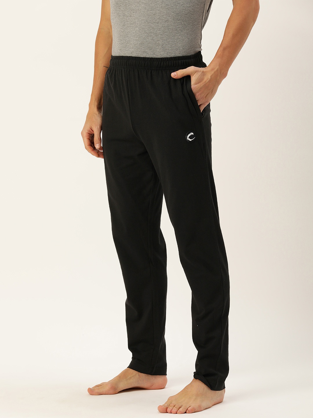 

Chromozome Men Pure Cotton Solid Lounge Track Pants, Black