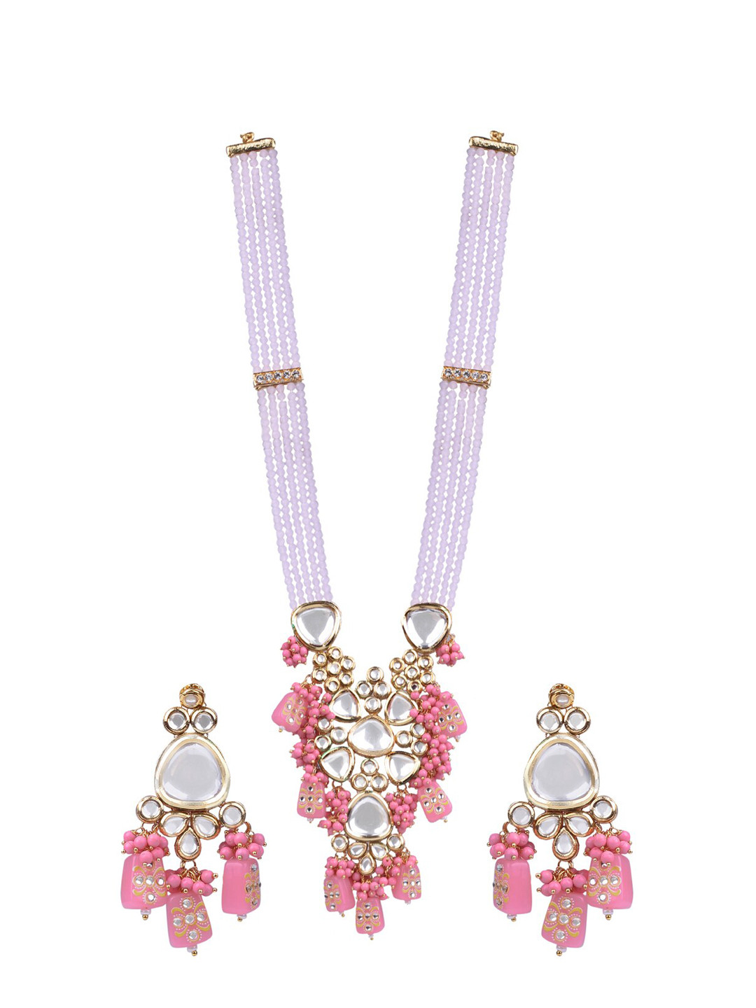 

AASHISH IMITATION Gold-Plated Kundan-Studded & Beaded Jewellery Set