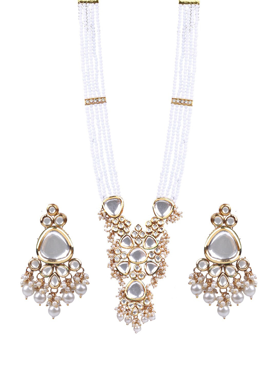 

AASHISH IMITATION Gold-Plated Kundan Studded & Beaded Jewellery Set