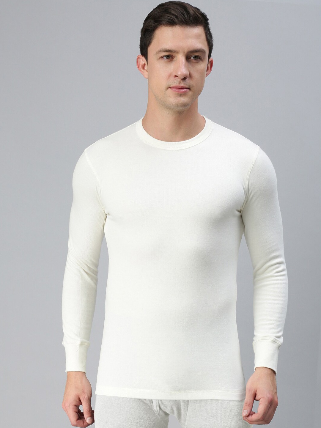 

Macroman M-Series Men Crew Neck Thermal Tops, White