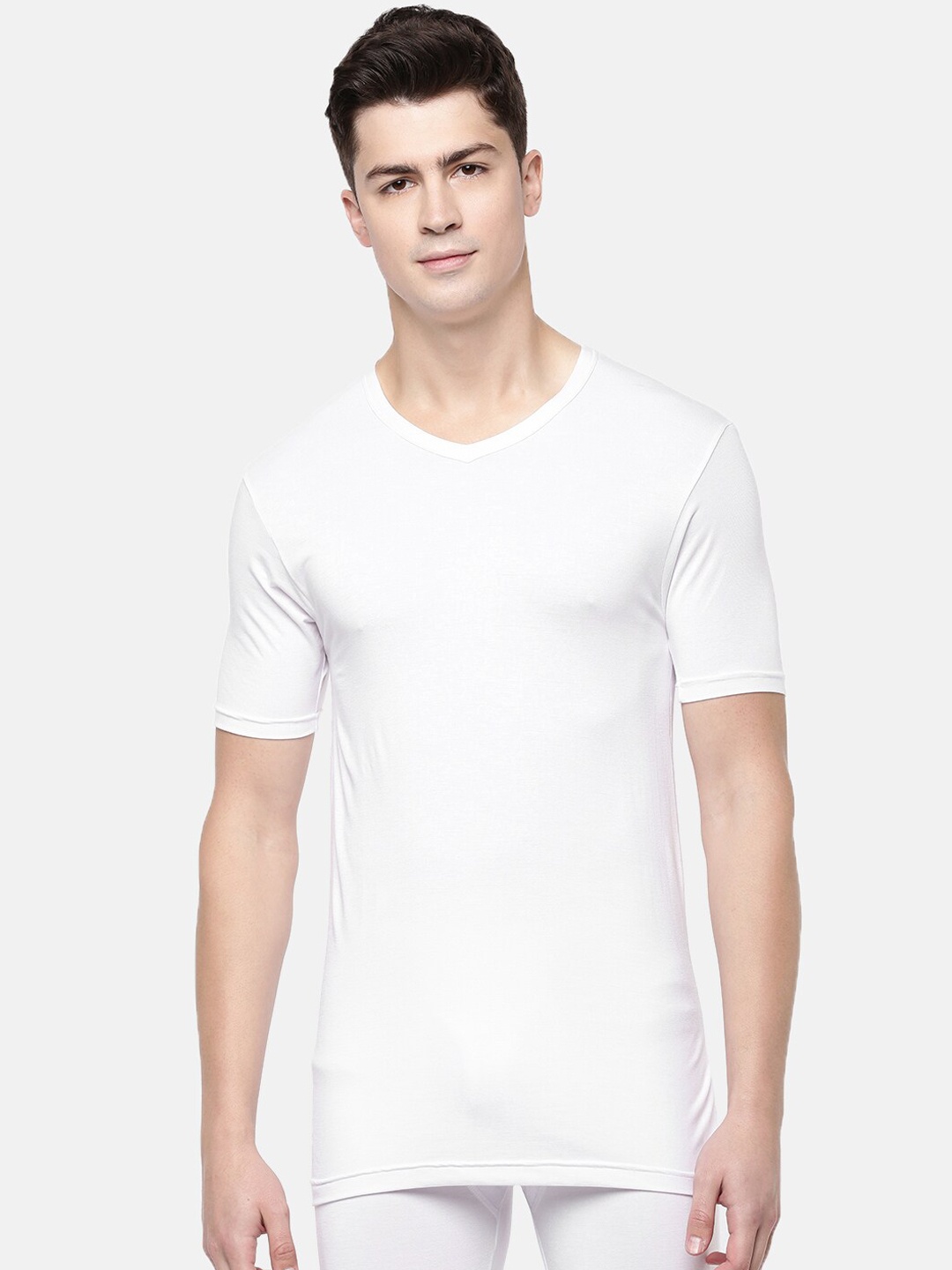 

Macroman M-Series Cotton V-Neck Thermal Top, White
