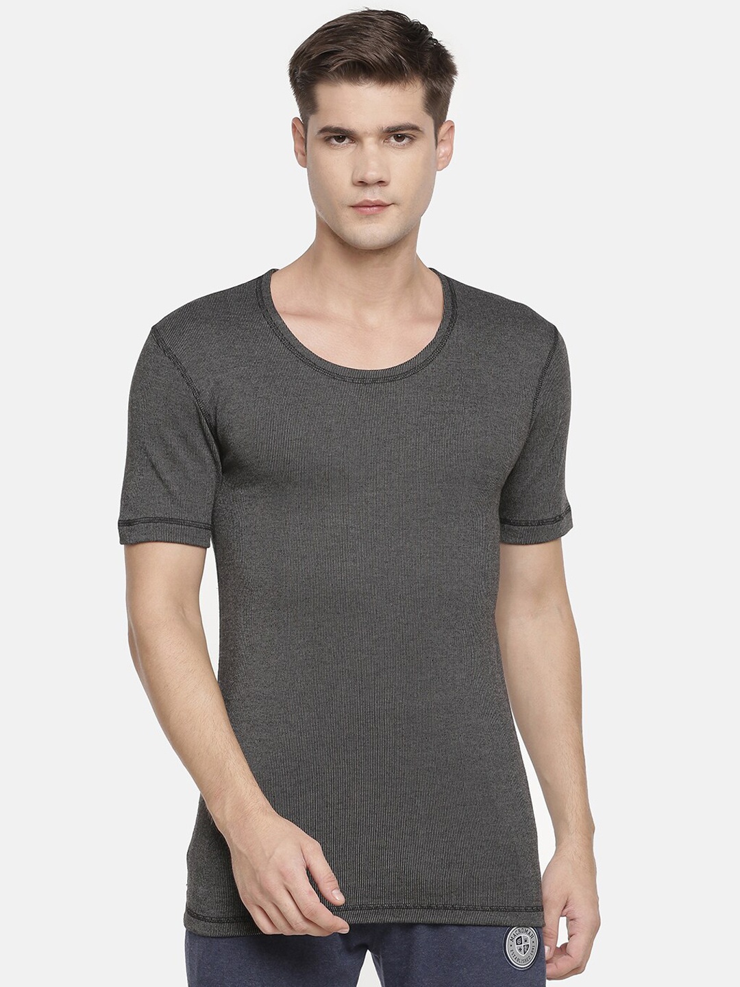 

Macroman M-Series Men Double Layered Ultra Soft Thermal Tops, Charcoal